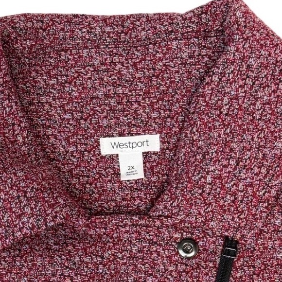 Westport Berry Marled Moto Jacket XXL Twilight Soft Knit Biker Romantic Vampire - Picture 3 of 7